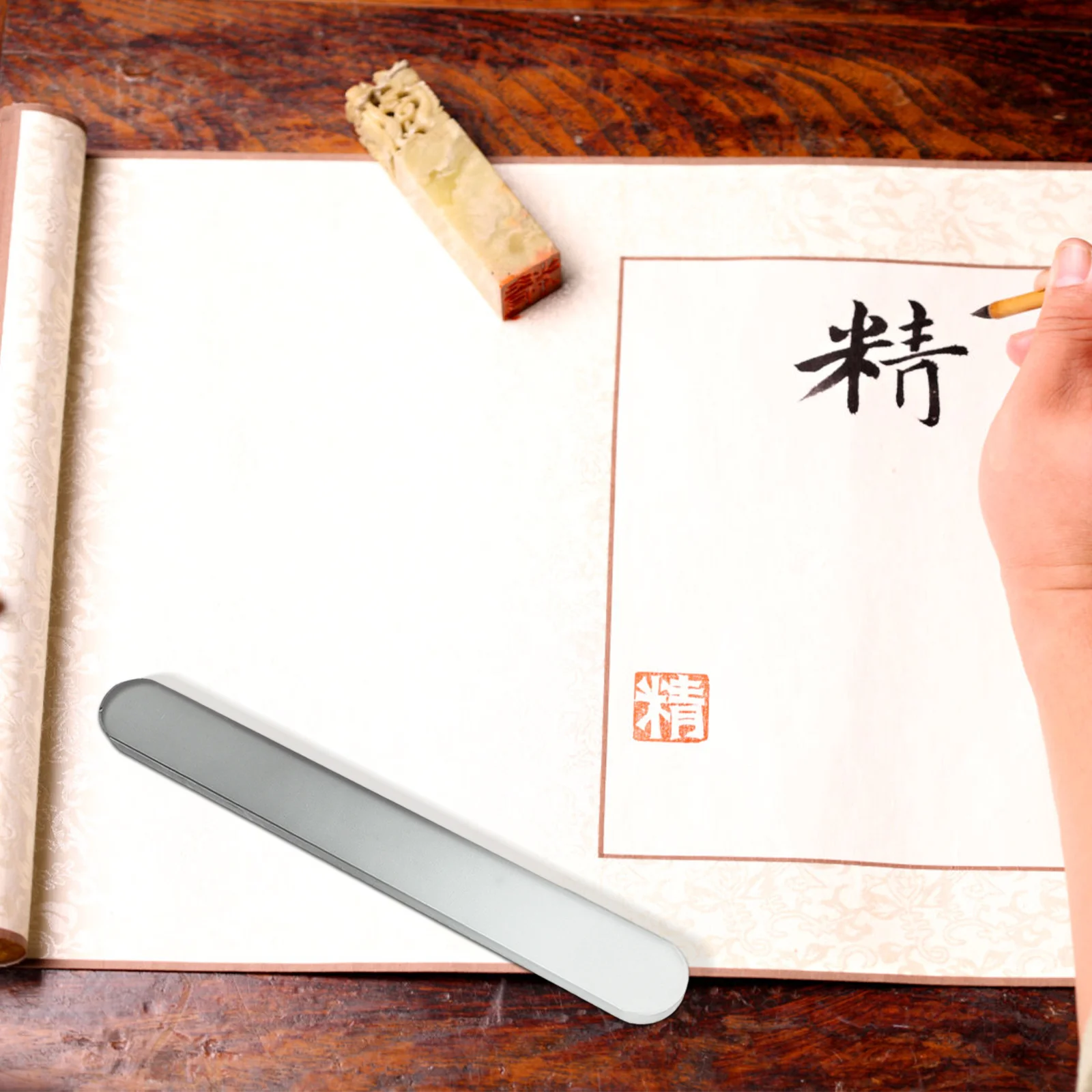 

Glass Chinese Calligraphy Paperweight Transparent Clear Paper Holder for Calligraphy Painting Keeps Paper Flat and Stable