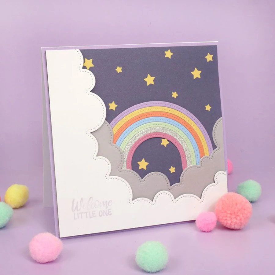 Lucky Goddess Metal Cutting Dies Rainbow & Clouds Diy Scrapbooking Photo Album Decorative Embossing Paper Card Crafts