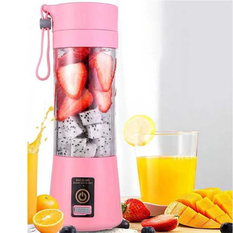 Electric Orange Fruit Smoothie Food Juicer Blender Cup Personal Wireless Rechargeable Usb Mini Hand Portable Blender Usb Blender