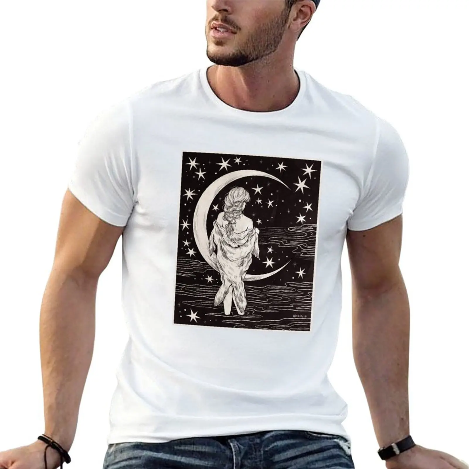 

Selkie and the Moon T-Shirt men t shirt cotton 100% man t shirts high quality luxury brand T-Shirt