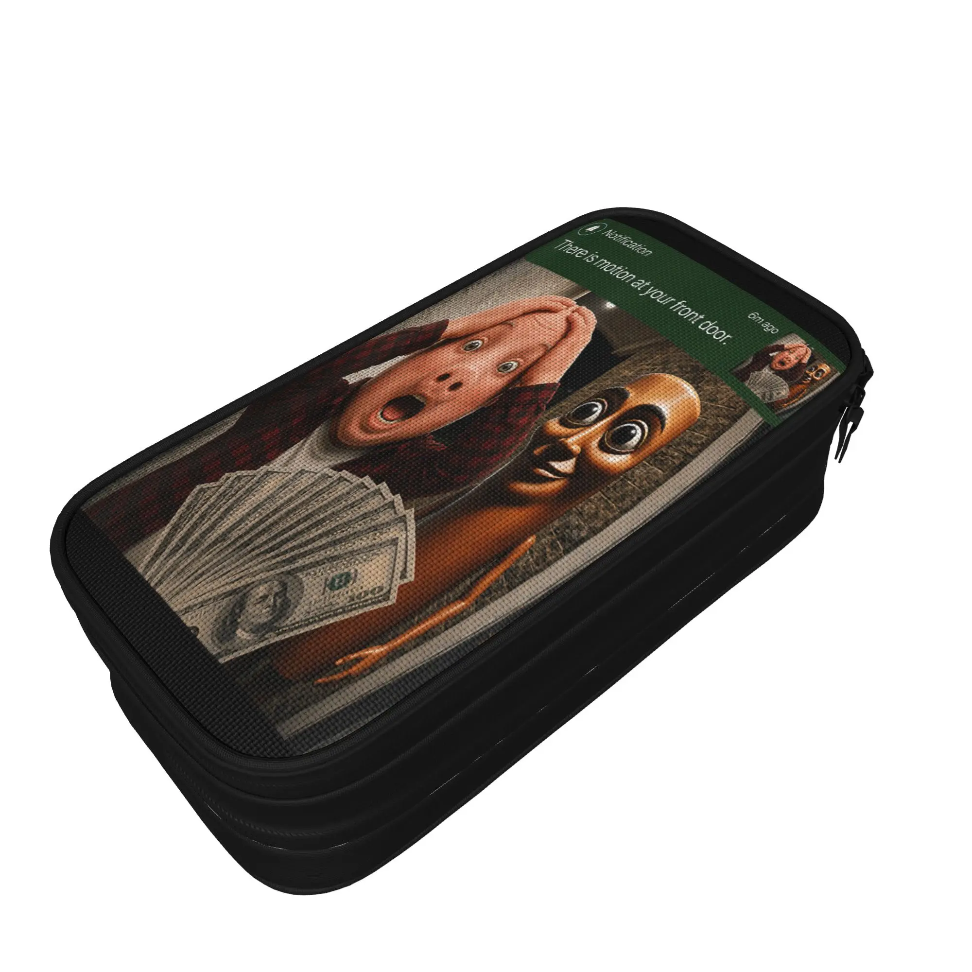 Tung Tung Sahur John Pork Motion at Your Front Door Pencil Case Canvas Pencil Box Boy Girl Fashion College School Pencil Cases
