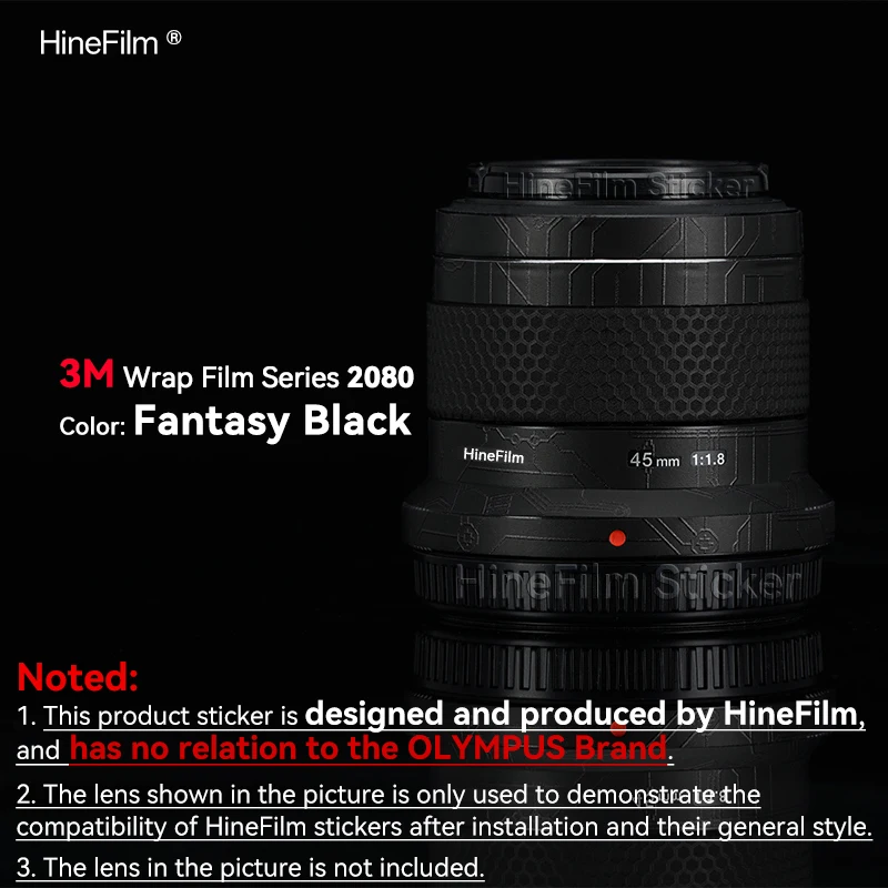 Hinefilm الجلد لأوليمبوس 45 f1.8 عدسة ملصق 45 مللي متر f1.8 التفاف غطاء لأوليمبوس M.ZUIKO الرقمية 45 مللي متر f/1.8 عدسة واقية الجلد