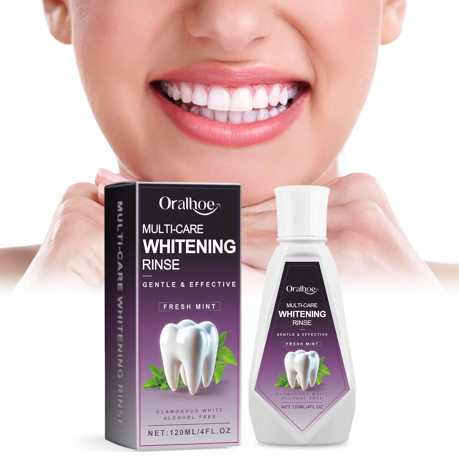 Lemon Scented Mouthwash Freshens Breath, Cleans Teeth and Mouth, Non-alcoholic, Teeth Whitening, Refreshing Oral Care