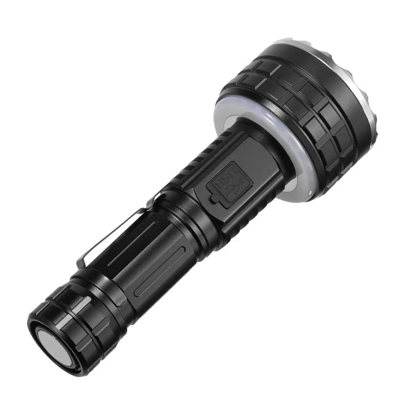 

LED Powerful Rechargeable Flashlight Compact Outdoor Home Use with Digital Display Short Model Handheld Torch Light
