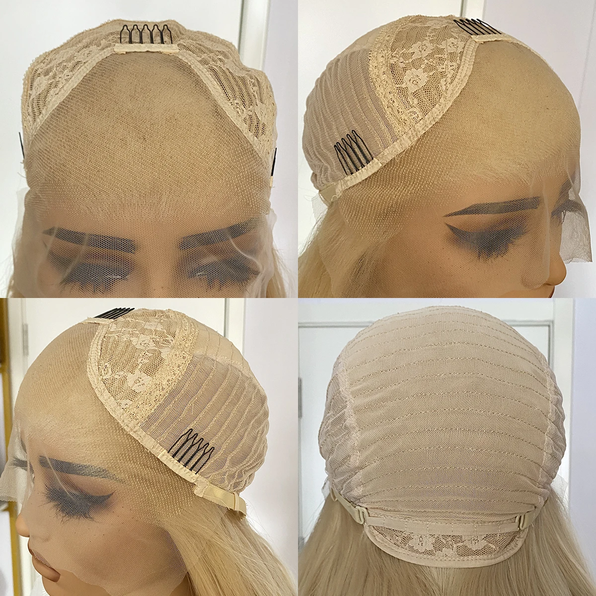 UStyleHair Mix Blonde Short Wave Lace Wig Heat Resistant Synthetic Lace Front Natural Hairline Daily Wear Cosplay Wigs for Women