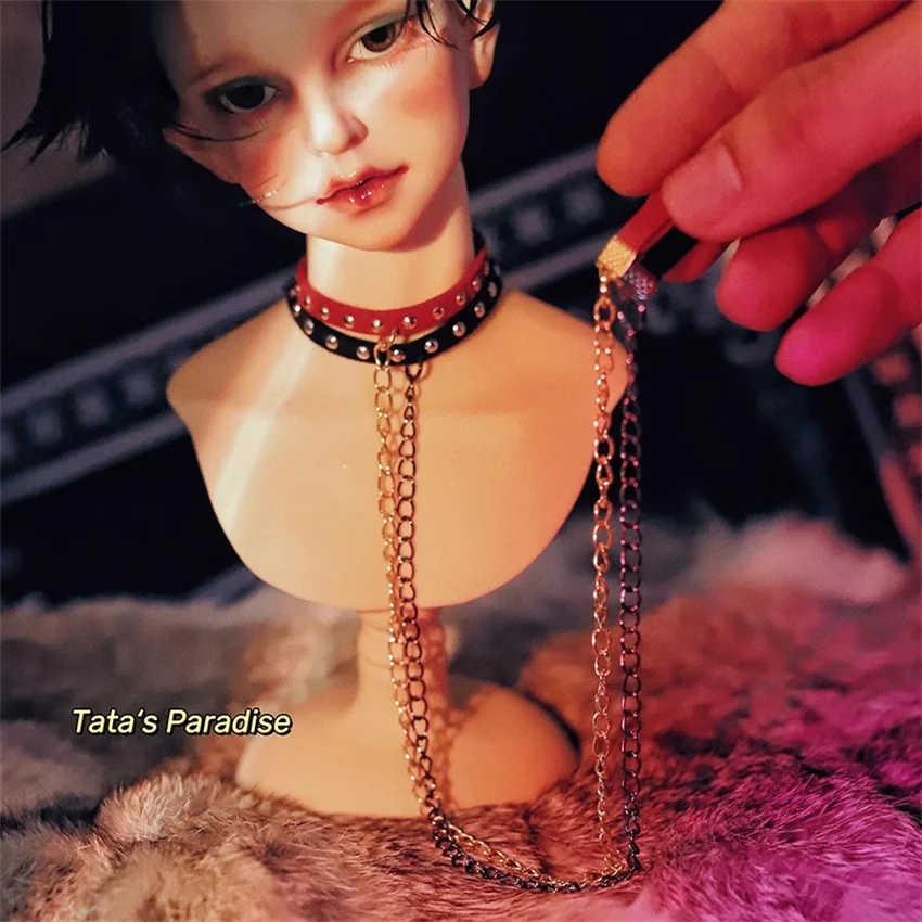 BJD Accessories 1/3 Uncle Mini riveted pimp collar chain BJD doll props