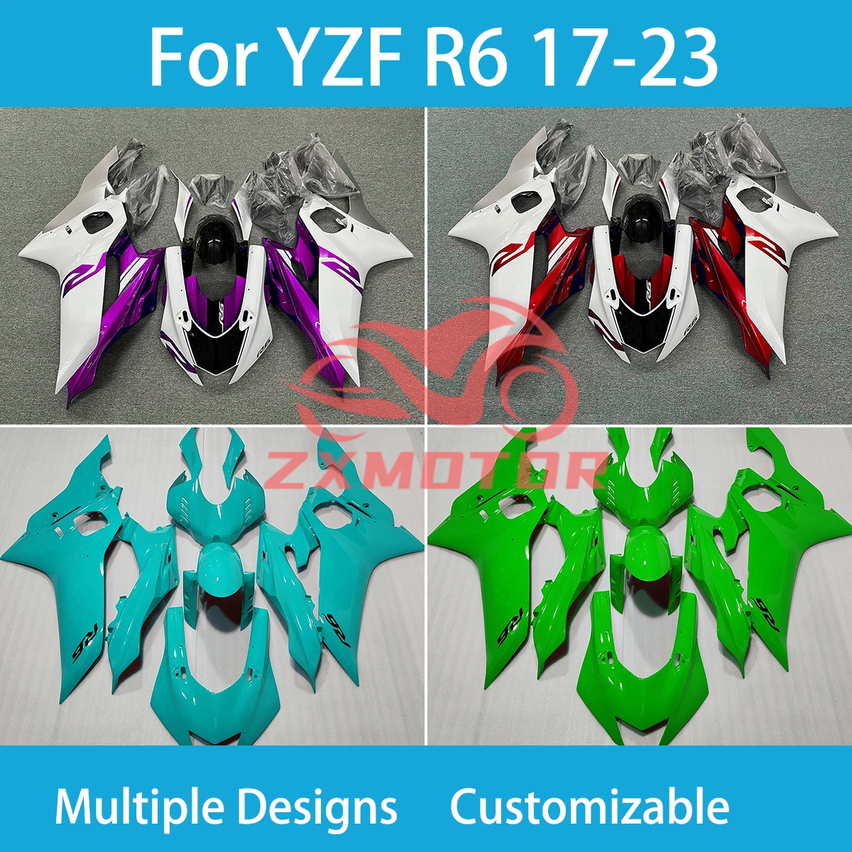 For YAMAHA YZF-R6 2017 2018 2019 2020 2021 2022 2023 Fairing Set YZF R6 ABS Cowling Injection Bodywork Kit Motorcycle Fairings