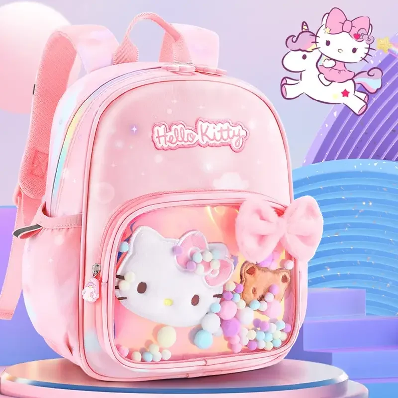 

Sanrioed Anime Kuromi Cinnamoroll Hello Kitty Cute Children Backpack Pupil Schoolchildren Schoolbags Cartoon Shoulder Bag Gift