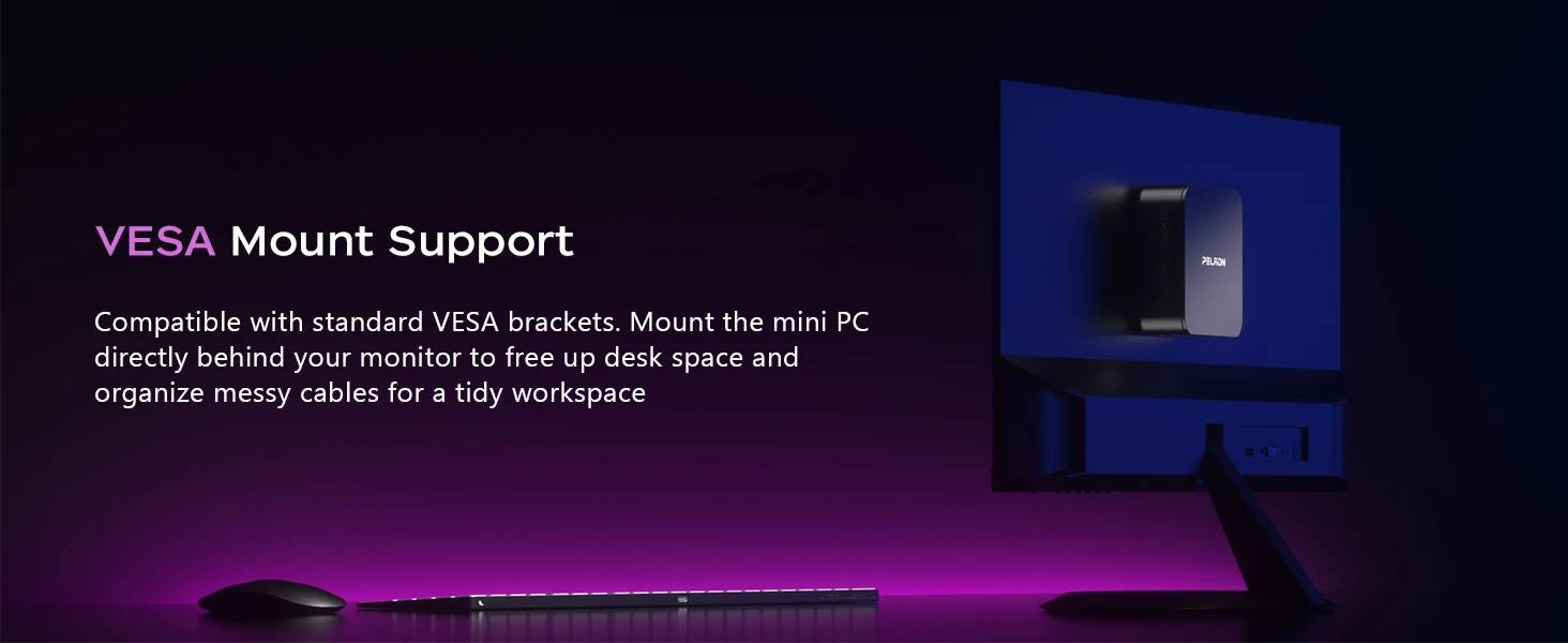 Peladn WO7 MiniPC AMD Ryzen™ 5 6600H (6 Cores,Up to 4.5 GHz) AMD Radeon™ 660M 16GB LPDDR5 512GB SSD WIFI 6 BT5.3 Support Dual Gigabit LAN Triple-Display 4K@60Hz Output Windows 11 pro Computer