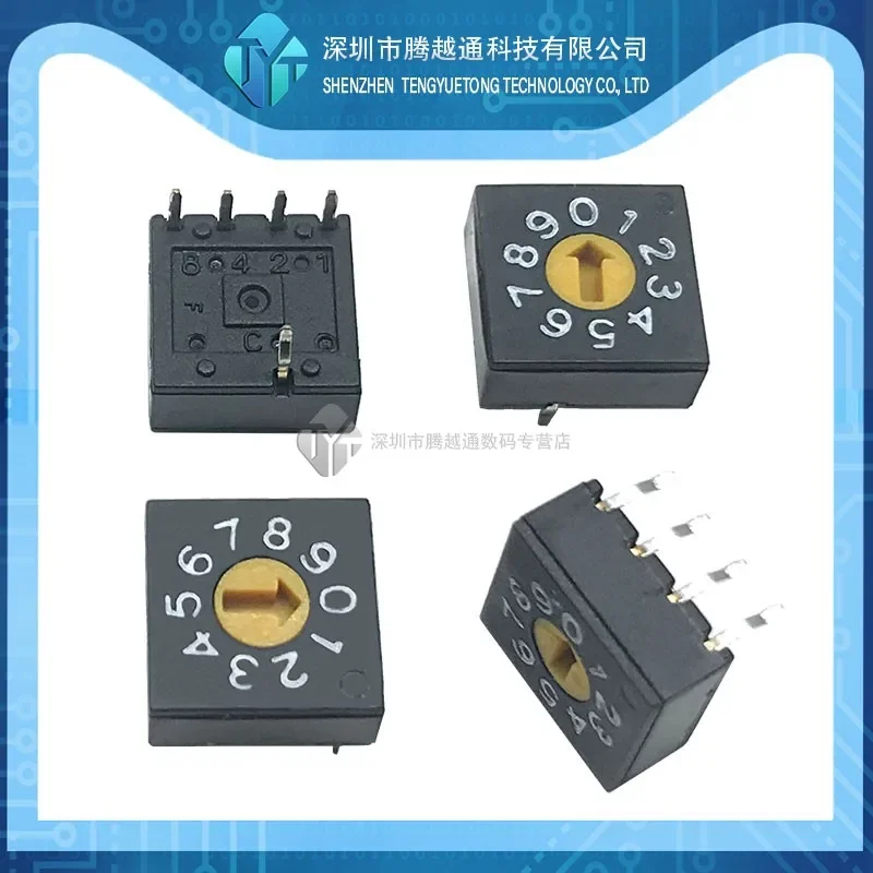 

5PCS/lot 0-9 Rotary Encoding Switch DIP Switch 10 Position PCB Switching Encoder 8421C Positive Code 4:1 Black