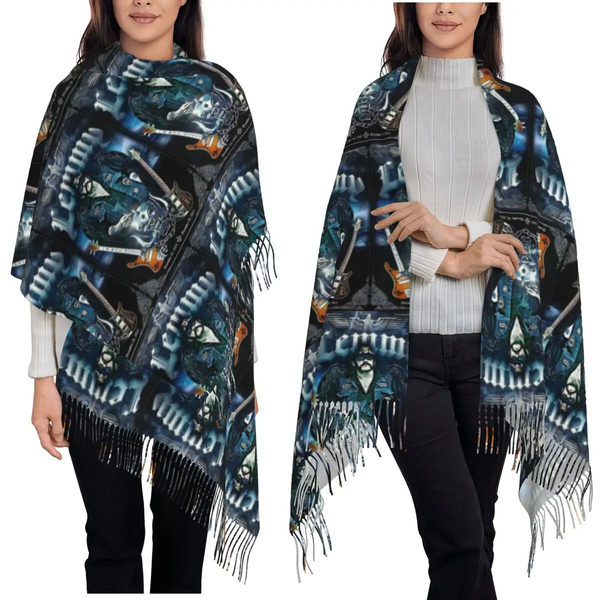 

Rock Star Lemmys Scarf Tassel Scarves Women Soft Warm Shawls and Wraps Large Fall Winter Shawl Wrap