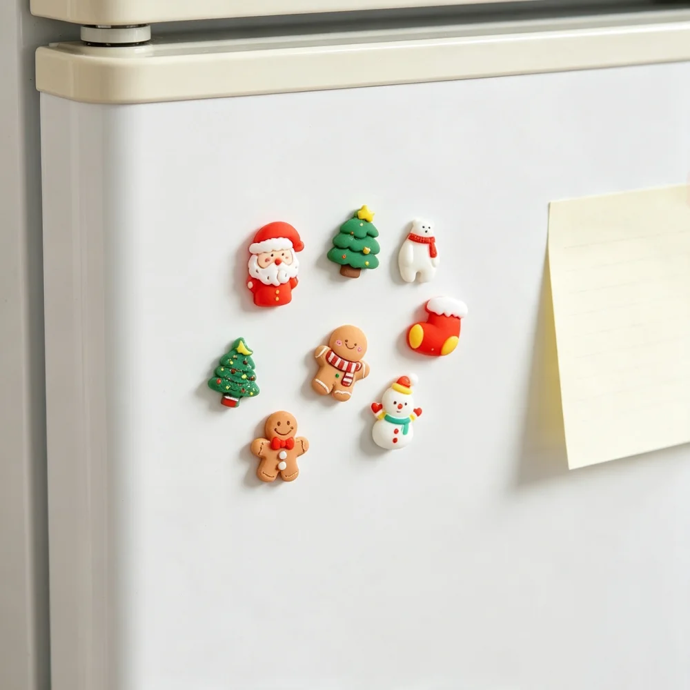 Christmas Cartoon Resin Charms, Mini Xmas Ornament Flatbacks for DIY Crafts, Cream Glue Phone Case, Fridge Magnet Decoration, Random Styles, 10 Pieces, Size 1-2cm