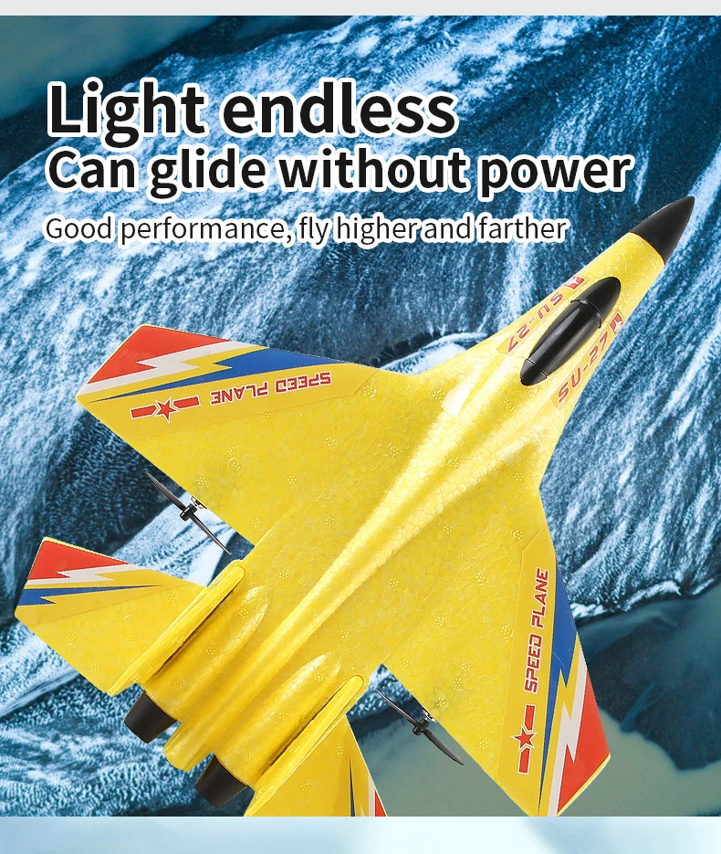 HW28 발광 RC 비행기 원격 조종 글라이더 폼 소재 2채널 LED 라이트 어린이 장난감 선물