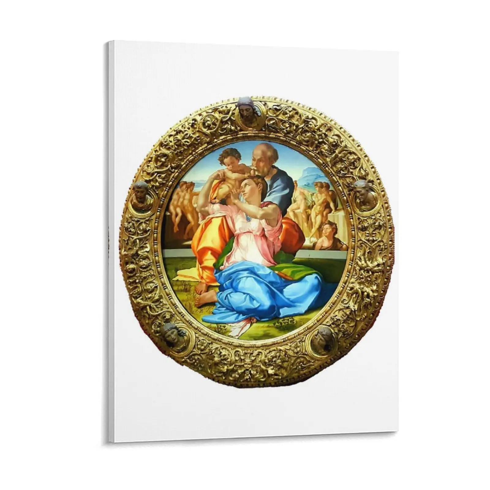

Michelangelo Tondo Doni Picture Canvas Painting Classic Party Iron Mural Club Party Framed Wall Paintings