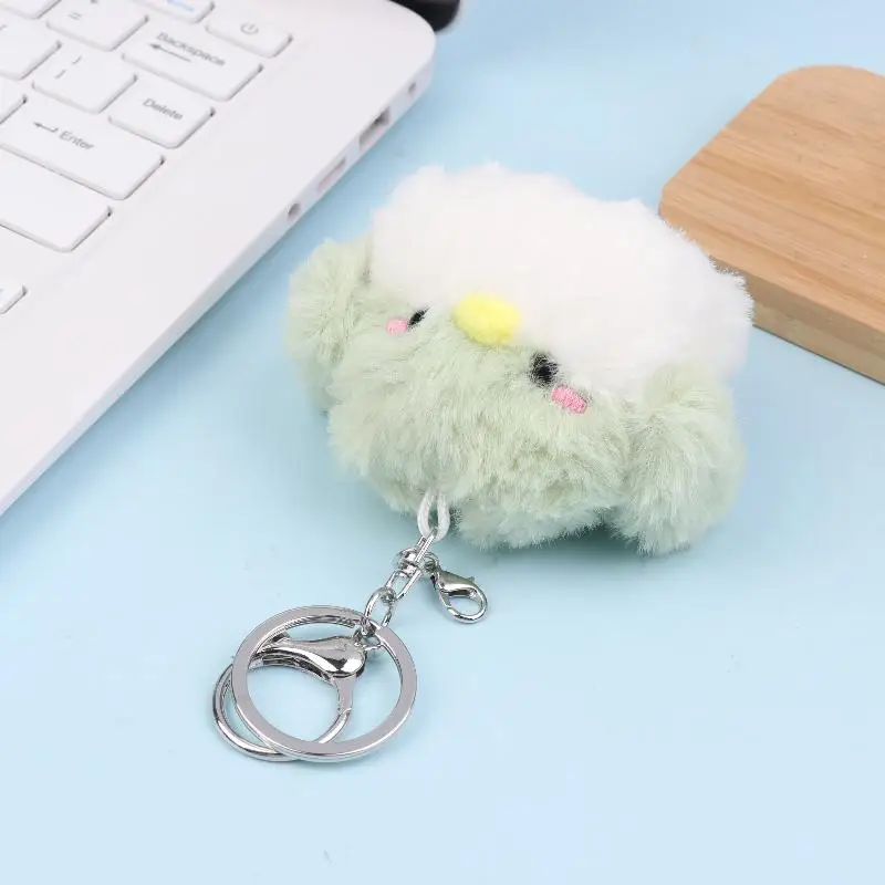 Porte-clés poussin de dessin animé mignon, accessoire Kawaii, jouet en peluche d'oiseau de bébé moelleux, breloque pour sac à dos, Clip de décoration, cadeaux pour enfants