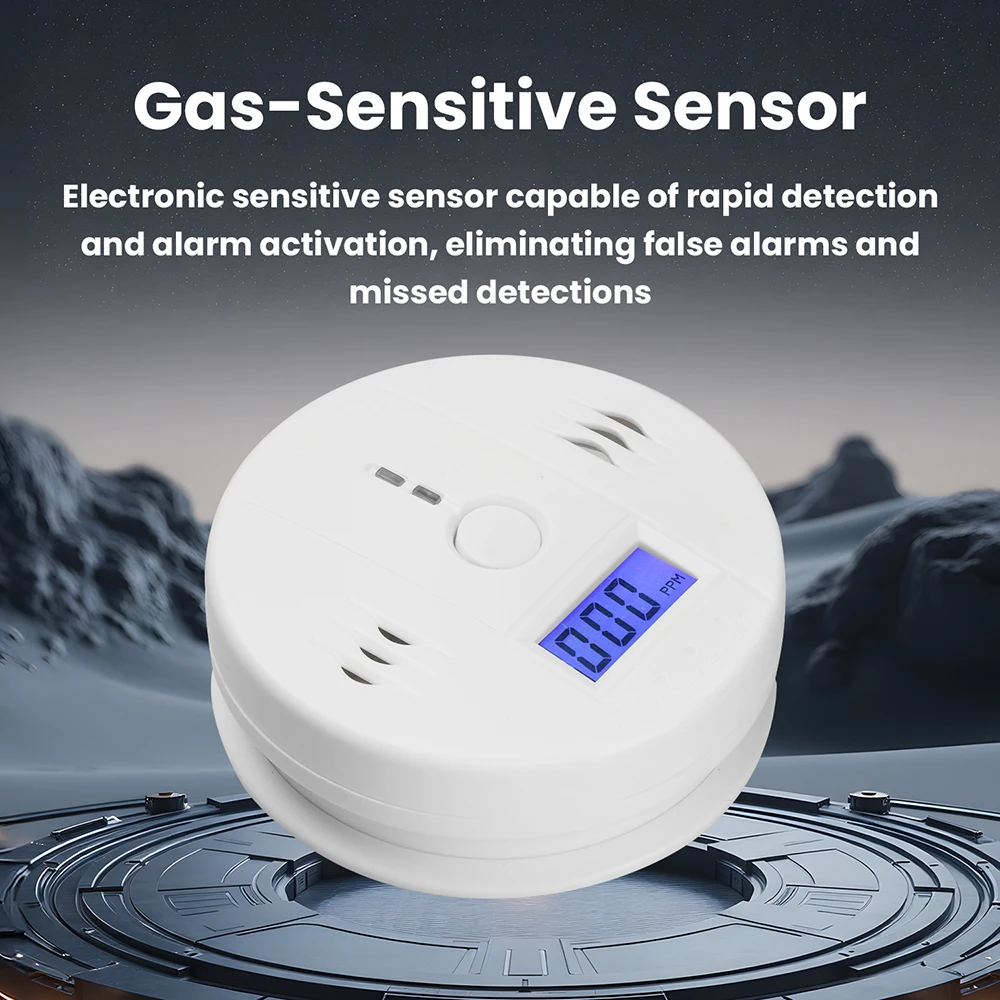 Carbon Monoxide Detector with LCD Display Carbon Monoxide Alarm Powered by Battery For House Apartment Kitchen