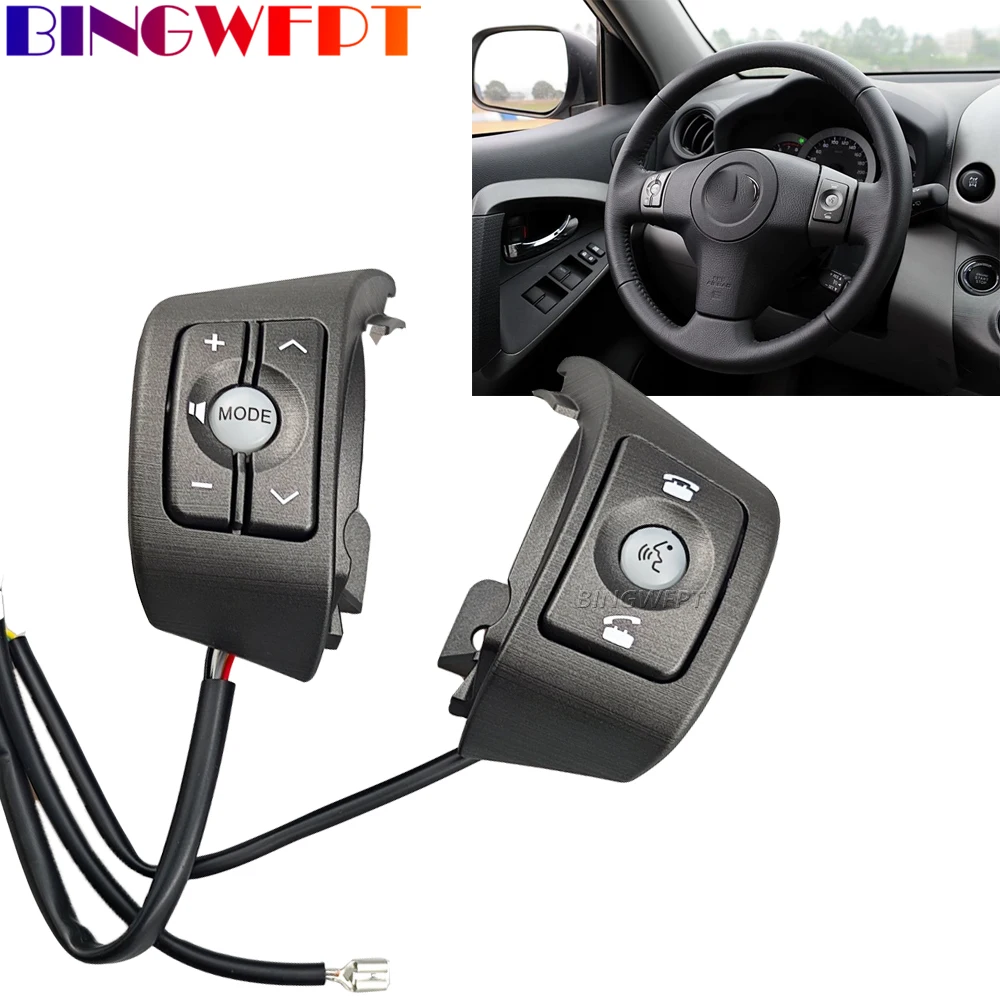 

New Bluetooth Volume Control Button Car Steering Wheel Switch Backlight For Toyota Rav4 RAV4 XA30 ACA30L 2006-2008 84247- 42030