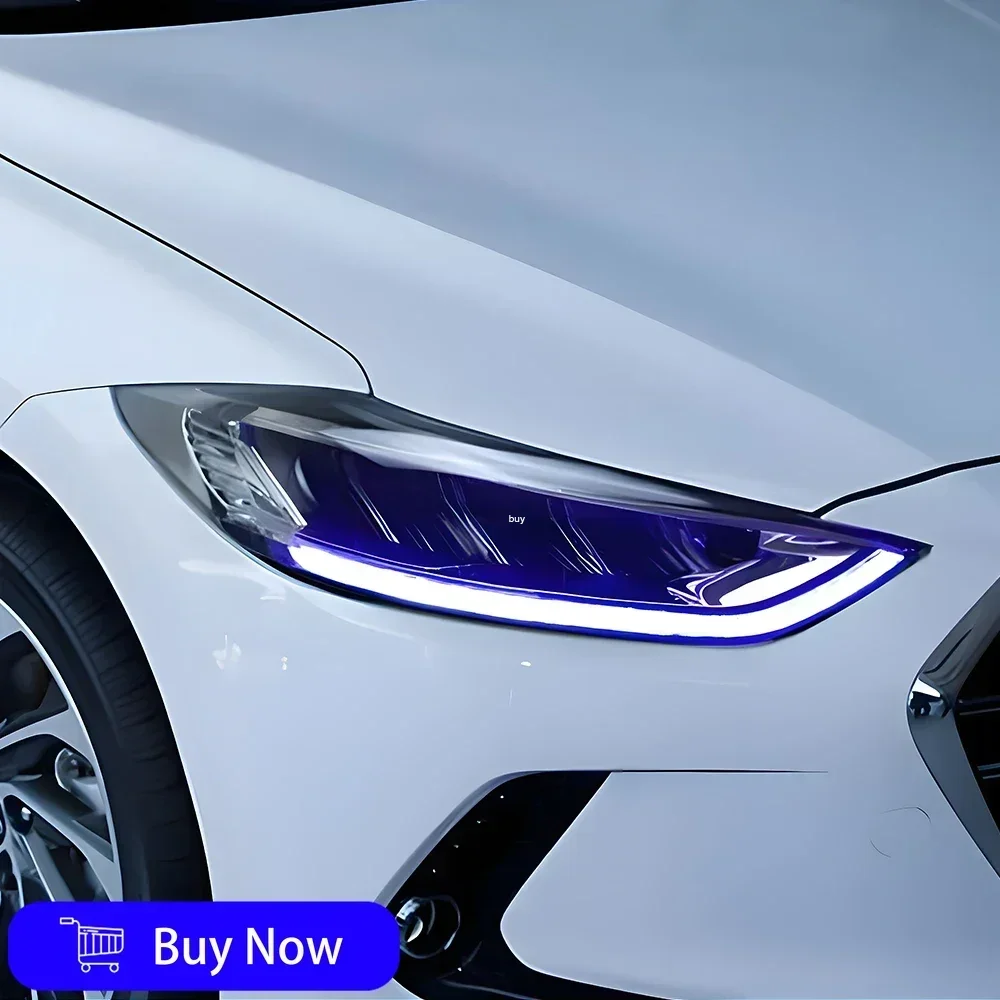 

Для Hyundai Elantra 2016-2020 автомобильные передние фонари, светодиодные автомобильные фары в сборе, обновленный стиль «ангельские глазки», аксессуары для линз проектора