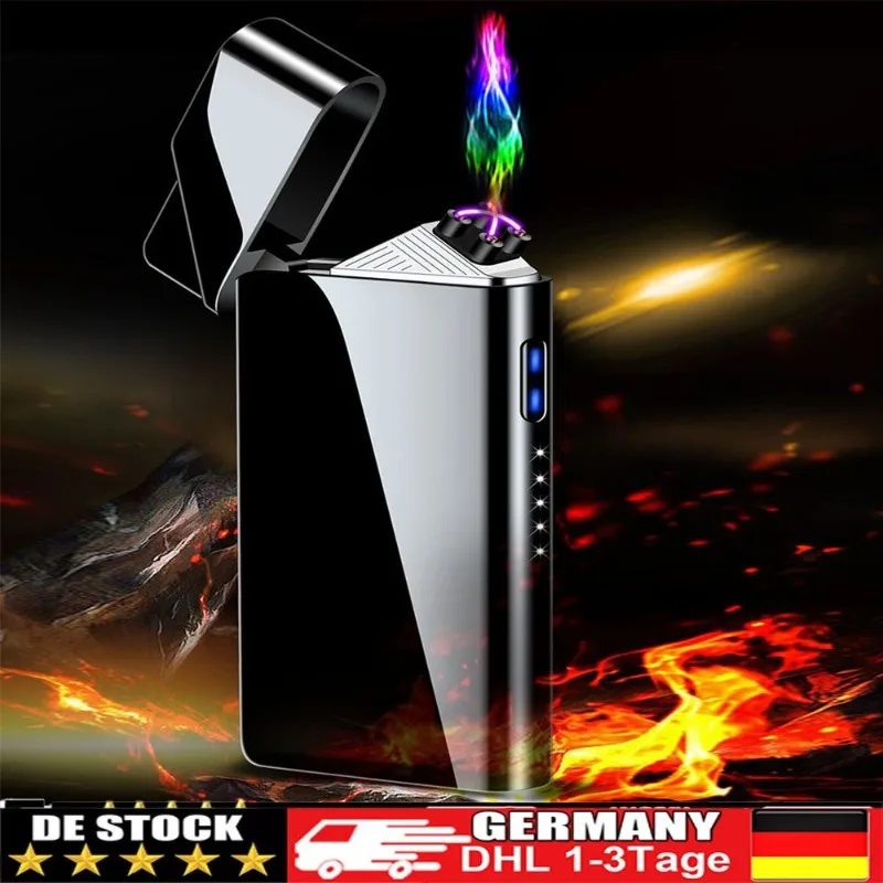 Black Ice Dual Arc Plasma Feuerzeug USB Aufladbar Winddicht Flammenlos Elektrisches Feuerzeug für Outdoor Camping Rauchen Männer Geschenk