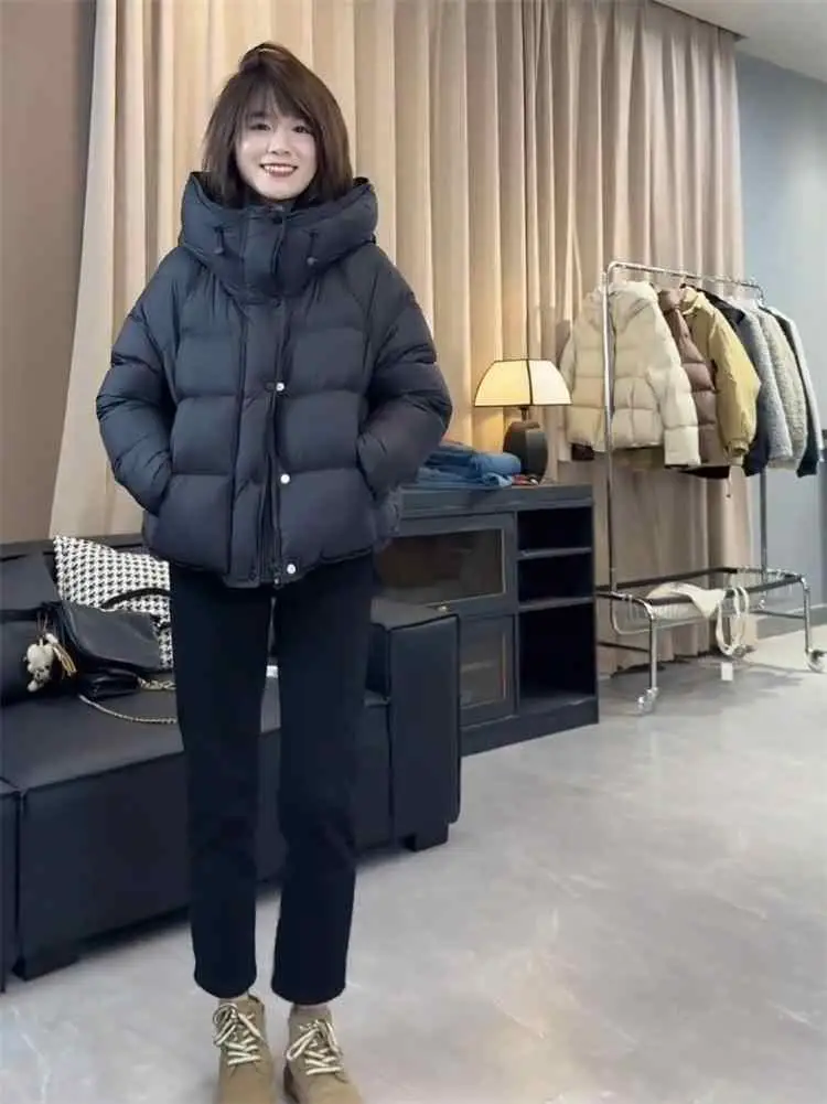

Женская утепленная пуховая куртка-пуховик с наполнителем из белого утиного пуха, стеганое пальто, зимний новый дизайн, повседневный стиль, укороченная модель