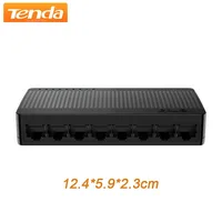 Tenda Mini conmutador Gigabit Ethernet, 8 puertos, 1000Mbps, 10xFast, concentrador RJ45, red SOHO, conmutador WIFI inteligente de escritorio, Plug & Play SG108M