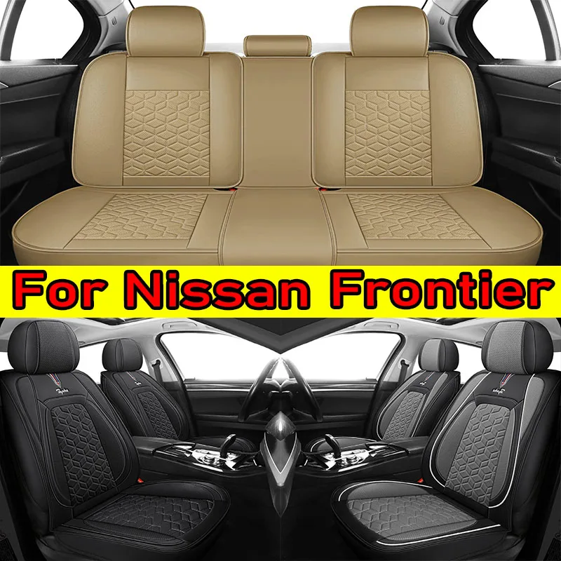 

Чехол на автомобильное сиденье Nissan Frontier, высококачественный чехол из искусственной кожи, мягкий, водонепроницаемый, износостойкий, полный набор из 5-местных чехлов на сиденье