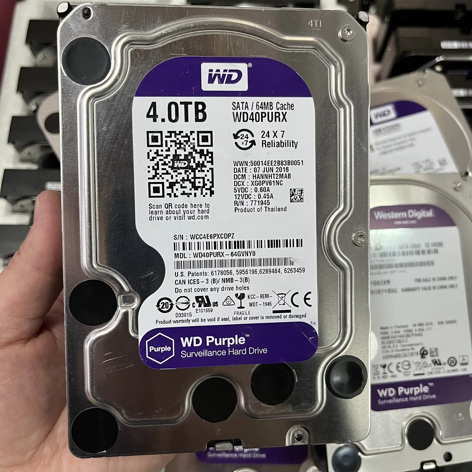 

3.5inches internal hard disk 4tb purple hdd sata 5400/7200rpm desktop hard drive