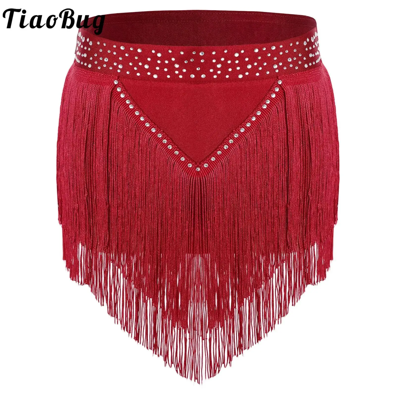 

Girls Latin Jazz Samba Tassels Dance Shorts Skirts Layered Fringe Briefs Skirted for Halloween Carnival Performance Costume