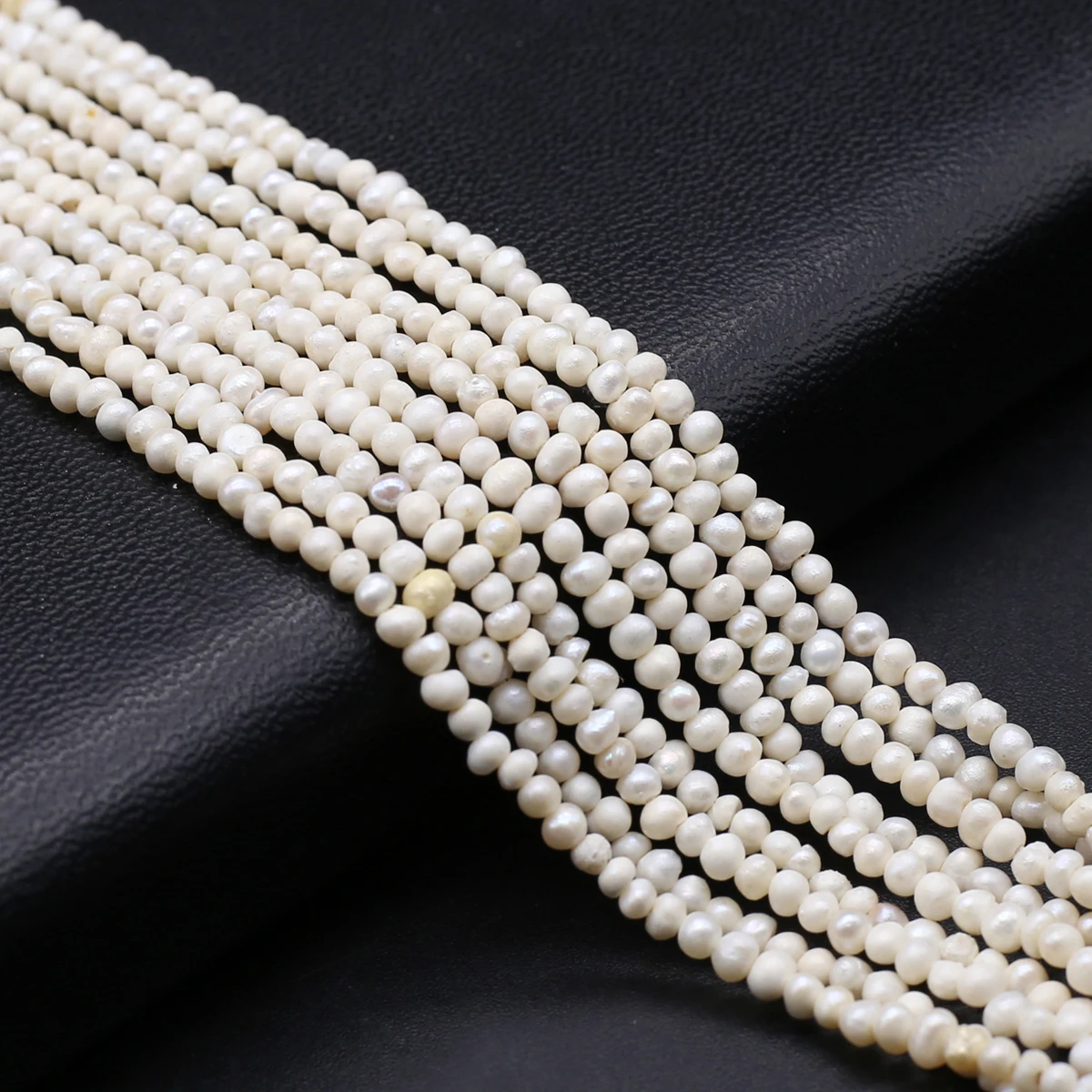 Natural Freshwater Pearl Beaded 2mm white Elliptical shape Punch Loose Beads for Make Jewelry DIY Bracelet Necklace Accessories