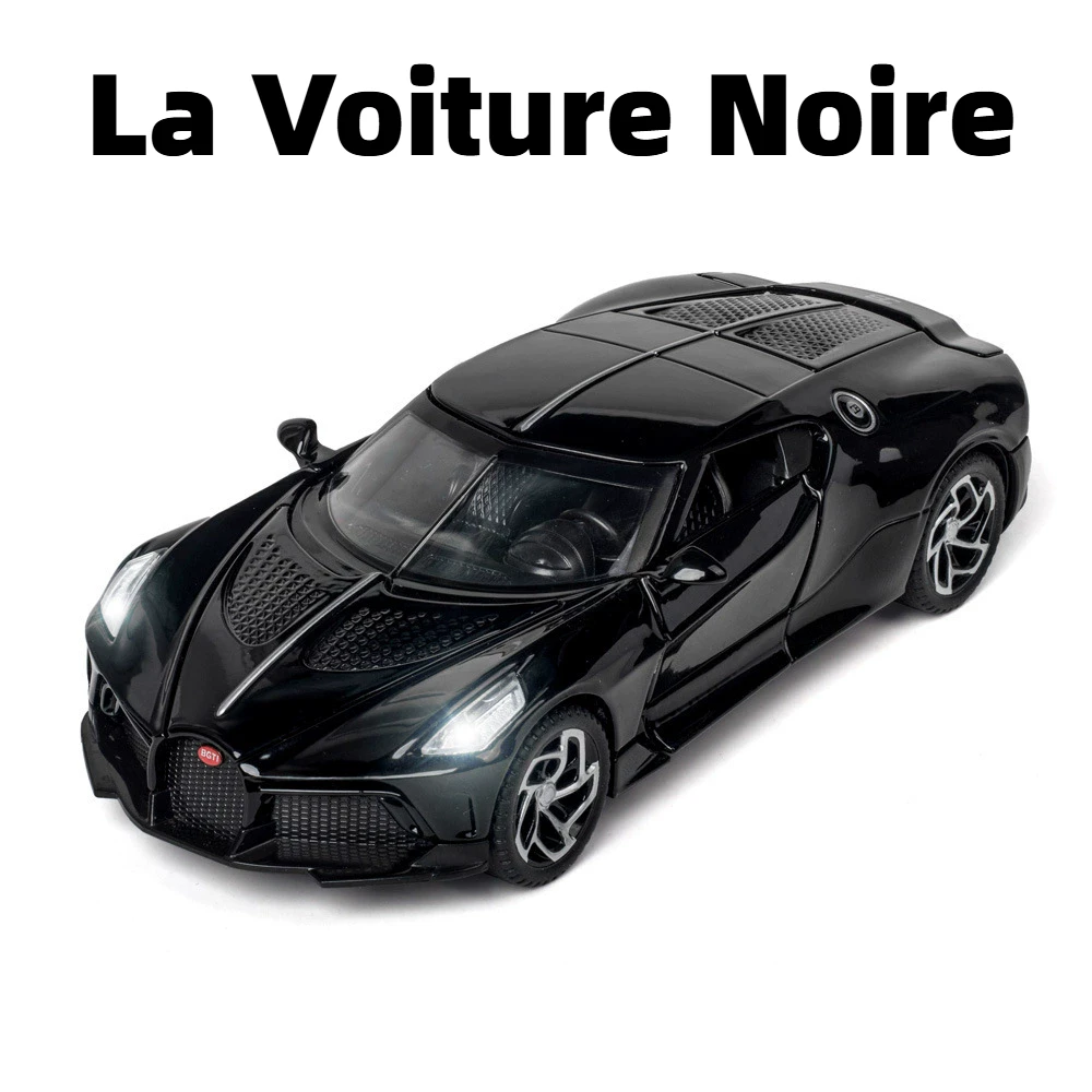 Schaal 1:32 La Voiture Noire Bolide Speelgoed Model Auto Metal Diecast Pull Back Muziek Licht Miniatuur Modellen Collectie Geschenken Jongens
