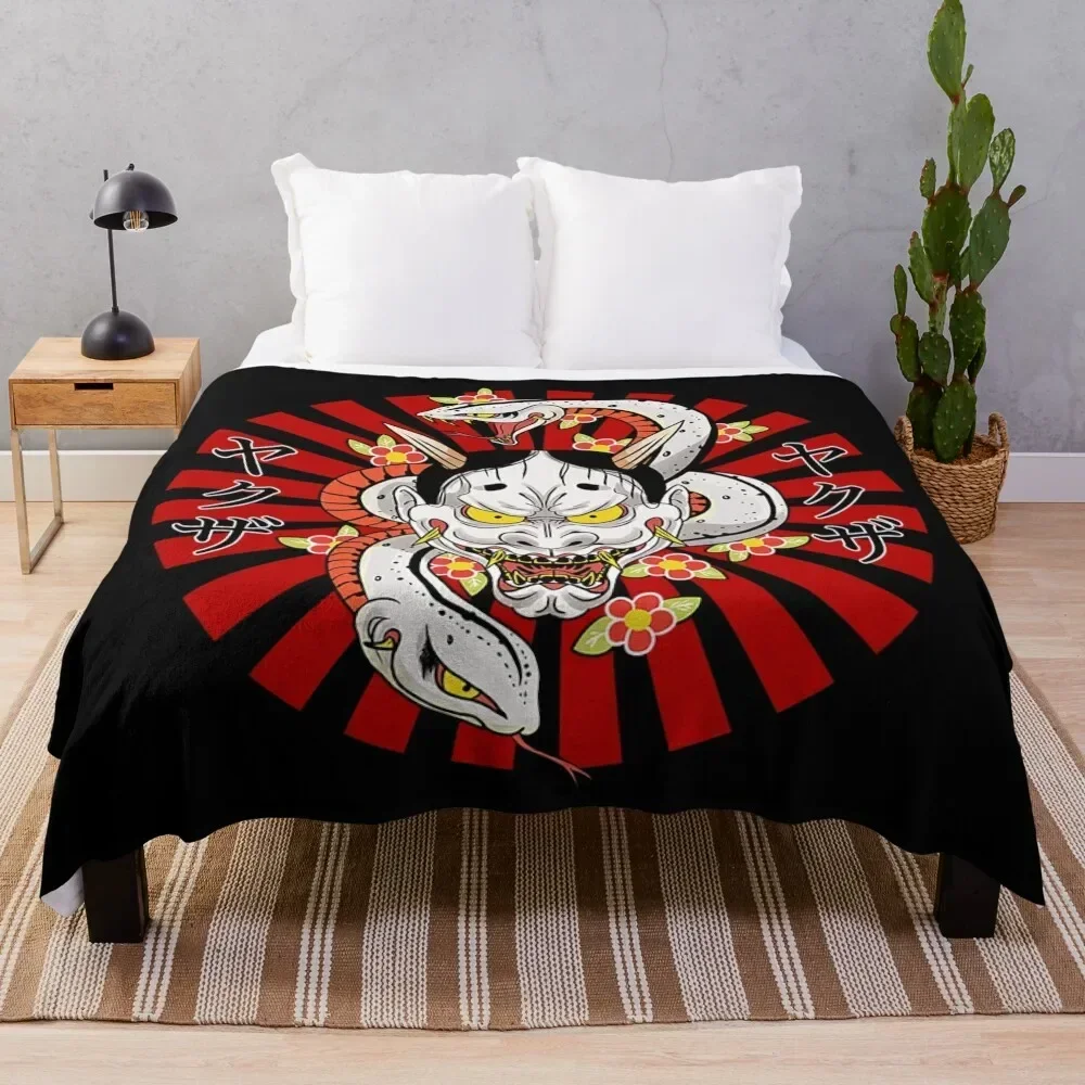 Snake Yakuza Mask Throw Blanket Soft Plush Plaid Bed Fashionable Sofas Blankets