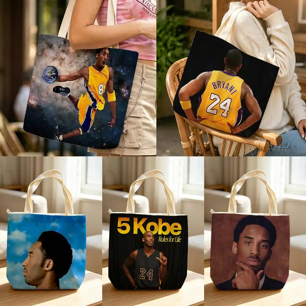 Legendary Mamba K-Kobe B-Bryant  Canvas bags Support Custom suitable for School shopping, gifts, and Daily Commute