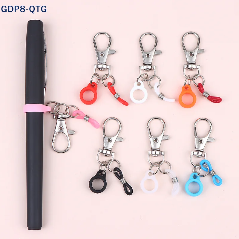 7/6/12Pcs Silicone Anti-Lost Adjustable Rings Pen Holder With Clips For Lanyard Nurses And Doctor Pen Clips Haning