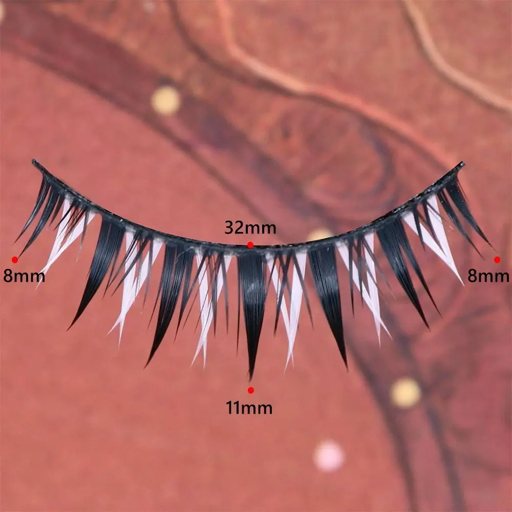 เครื่องมือแต่งหน้าตาฮาโลวีนขนตาสีขาวธรรมชาติดูReusableคอสเพลย์ขนตาสีขาวMasquerade PartyอะนิเมะLashes