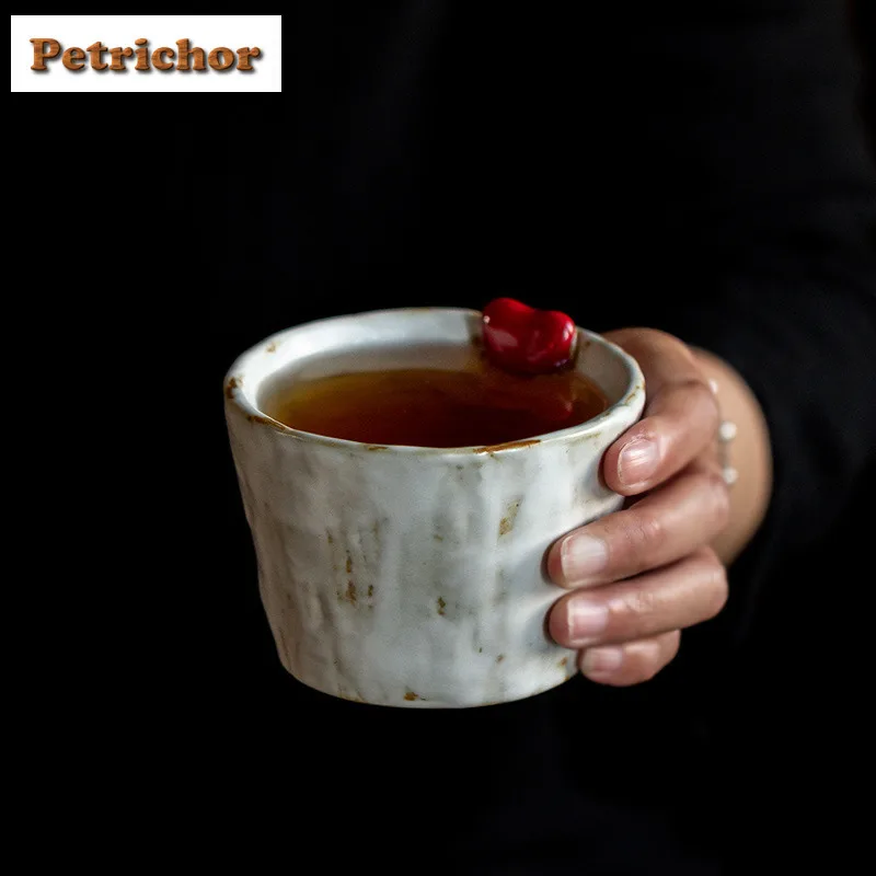 200ml Powder Yin Japanese Style Coarse Pottery Teacup Zen Tea Bowl Tea Cup Set Tea-tasting Personal Cup Chazhan Master Cups Gift