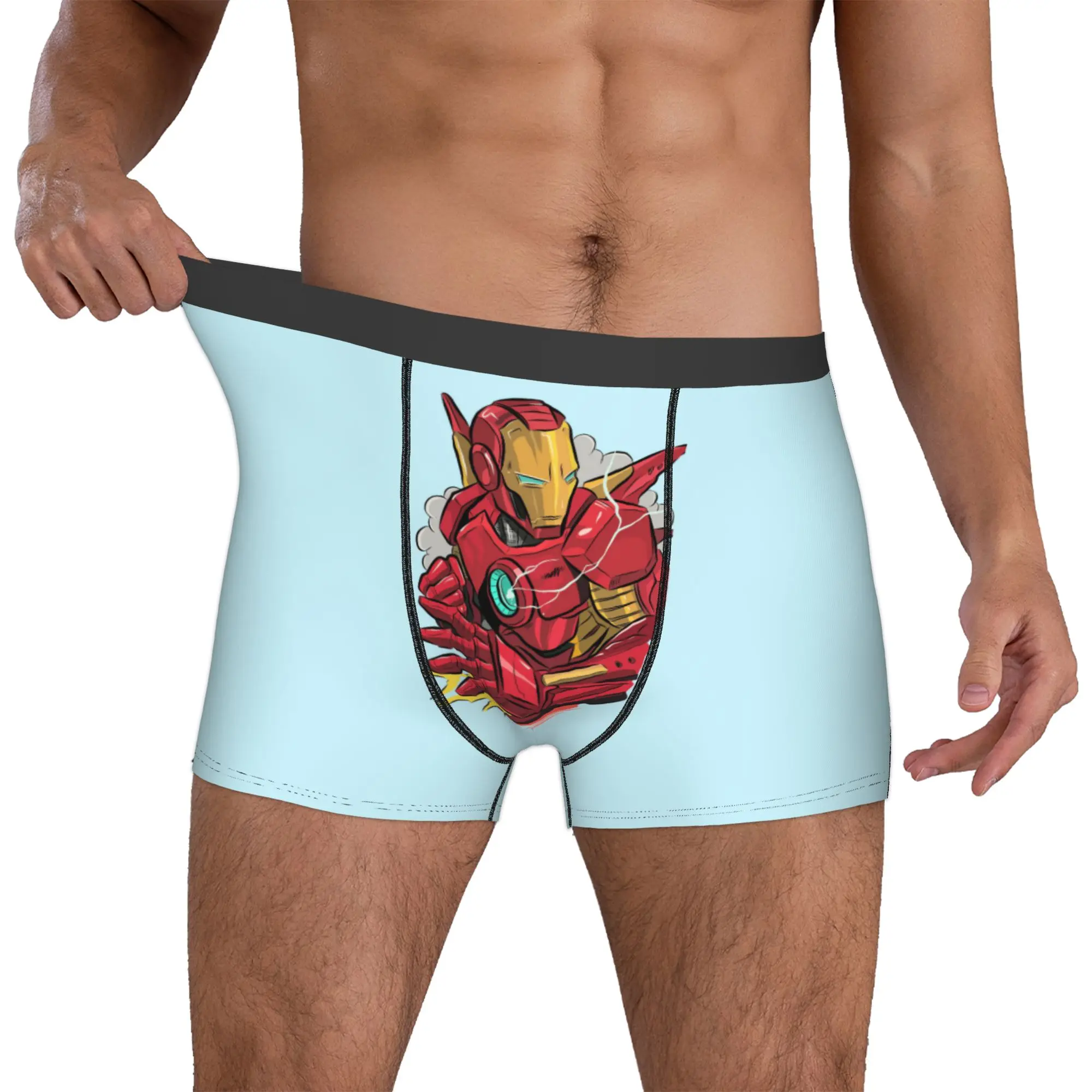 Custom Iron Anime Man Underwear Men Breathable  Boxer Briefs Shorts Panties Soft Underpants For Male