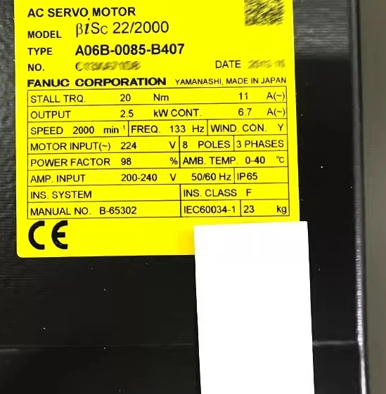 

A06B-0085-B403 A06B-2085-B407 New BIS22 with brake motor