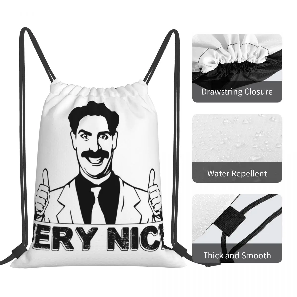 Mens Funny Borat Gifts Backpacks Large Capacity Student Book bag Shoulder Bag Travel Rucksack Waterproof Children School Bag