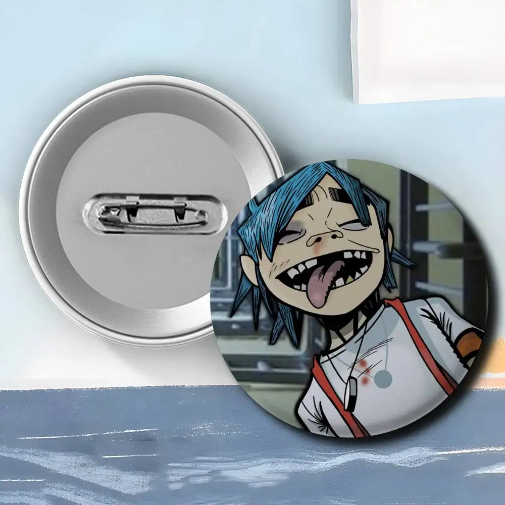 Gorillaz الموسيقى الفرقة الهيب هوب روك شارات مستديرة رائعة شارة دبابيس الإبداعية للملابس قبعة ظهره هدية الملحقات #6