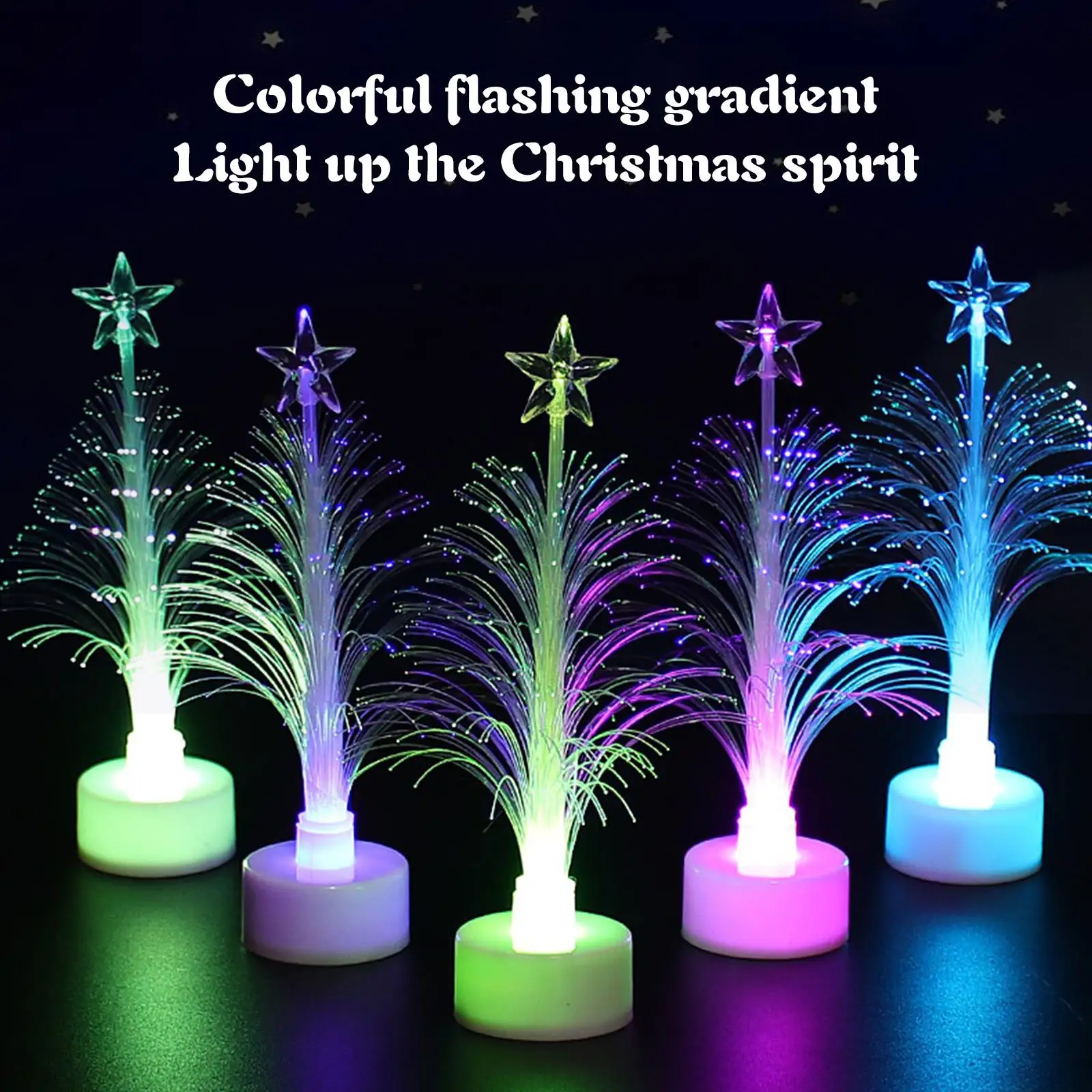 1pc Colorful Led Fiber Optic Nightlight Children Xmas Led Tree Decoration Gift Light-up Lamp Toy Light Xmas Mini Night Chri G6h4