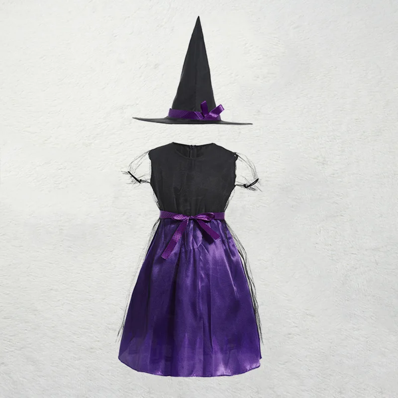 Halloween Mädchen Hexen- und Fledermaus-Kostüm-Set, verschiedene Stile, Tüll-Kostüm mit Hut und Stirnband, Kinder-Partykleidung – Detail 9