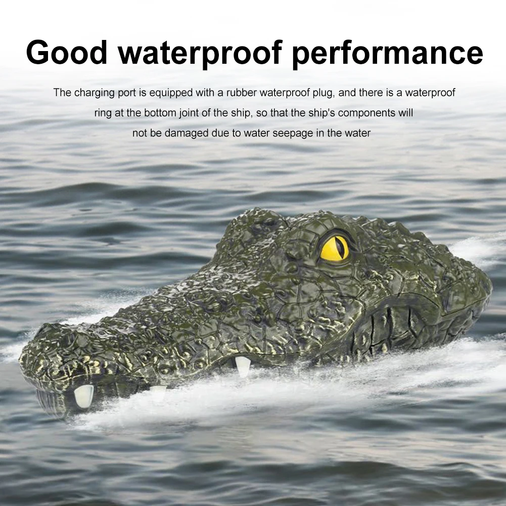 Zdalnie Sterowany Łódź Wyścigowa z Głową Aligatora 2.4GHz, Elektryczna, Symulacja Głowy Krokodyla, Letnie Zabawki Wodne, Prezent
