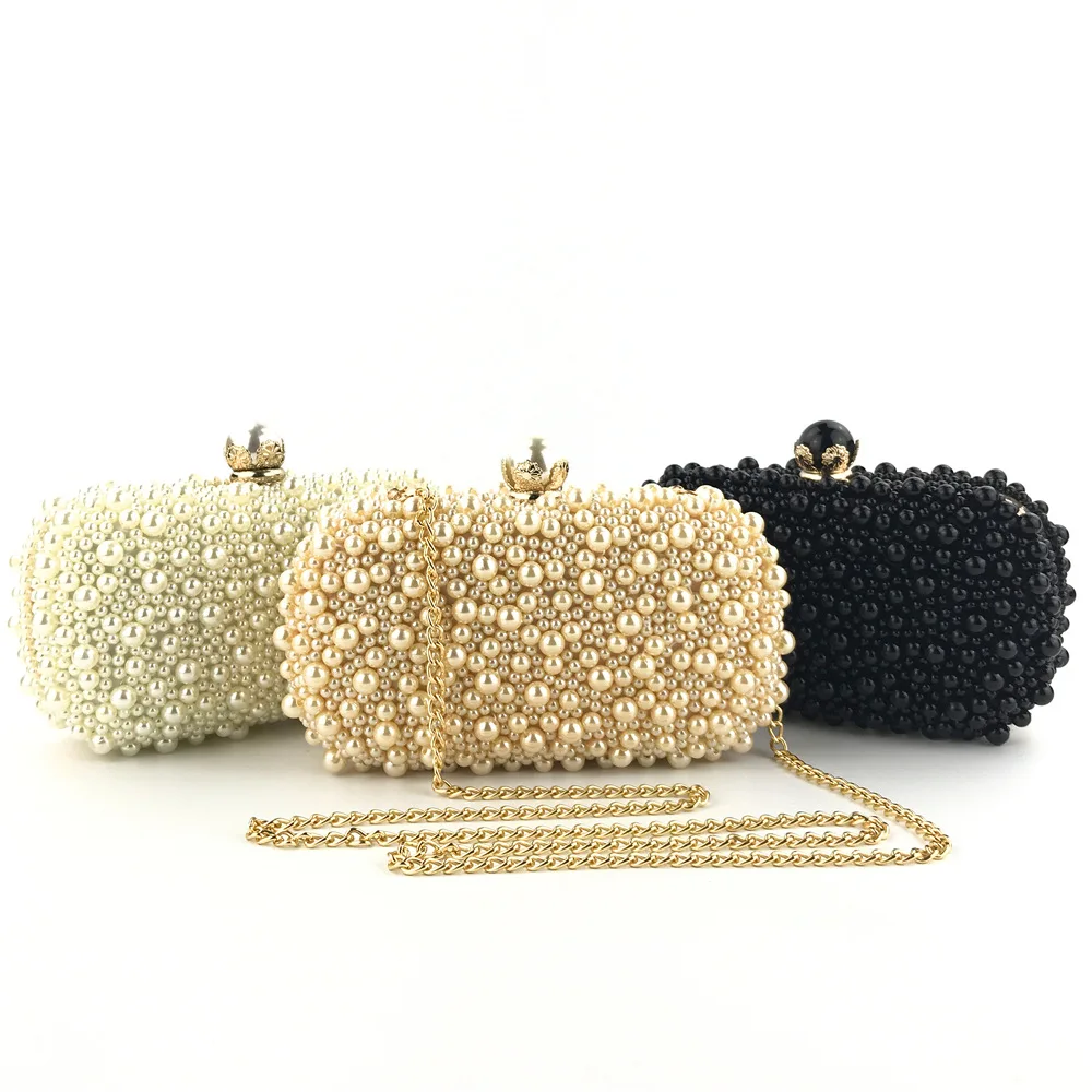 New Dinner Pearl Bag Slanky Chain Women'S Clutch Bag Pochette Soirée Femme Mariage Luxury Designer Handbag Ladies' Diamond Bag