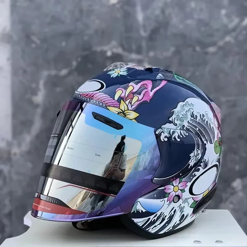 Ram3 Oriental Dragon medio Casco hombres y mujeres motocicleta todoterreno Casco de verano cuesta abajo carreras montaña Cruz Casco Capacete