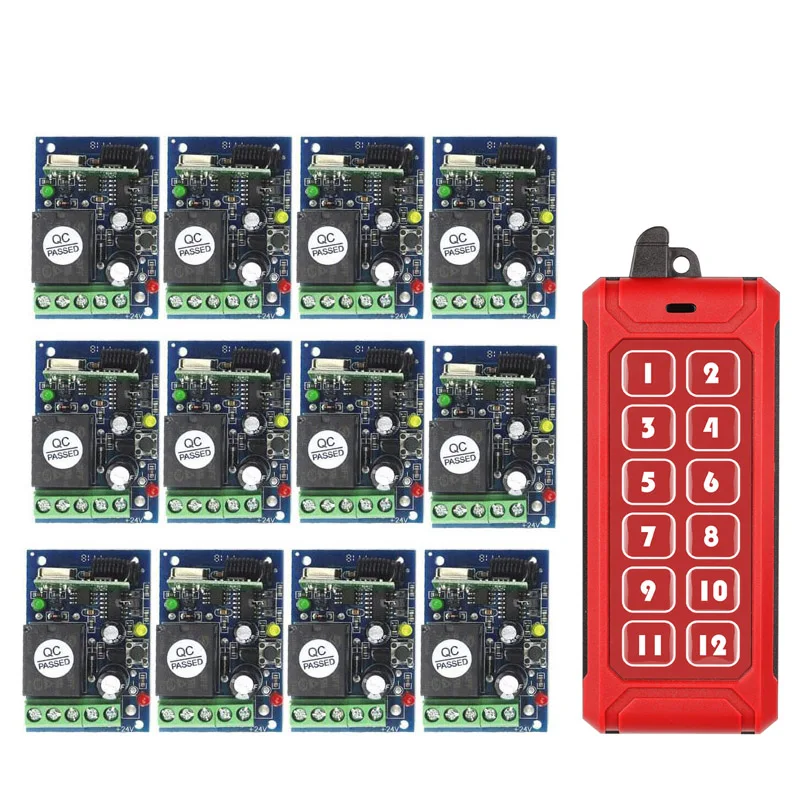 

433Mhz Universal Wireless Remote Control Switch DC 12V 24V 1CH Relay Receiver RF Transmitter electric door locks/lighting