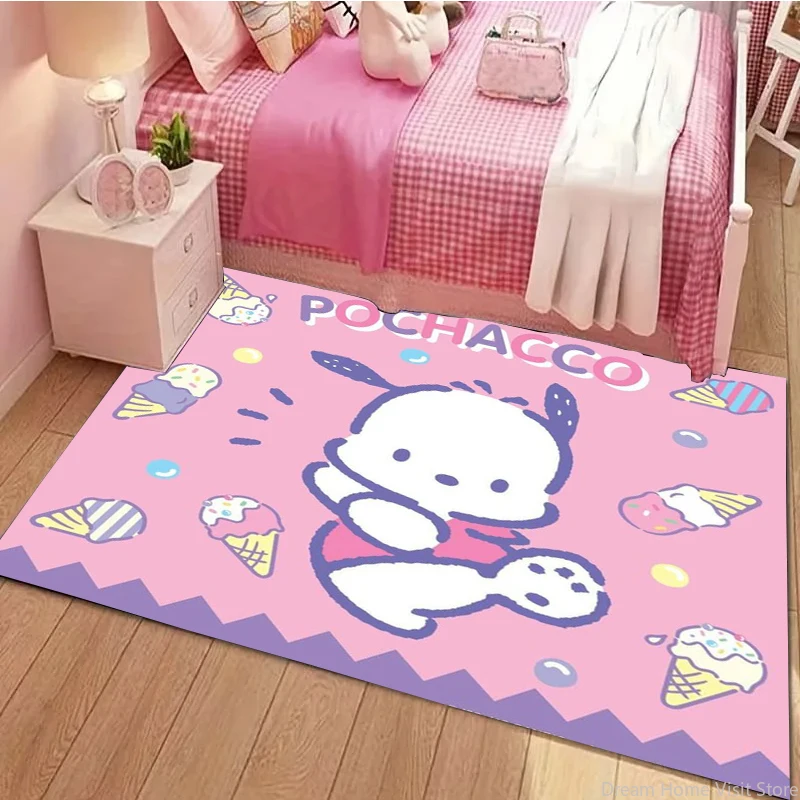 17 Style MINISO Sanrio Pochacco Cute Cartoon Large Area Rug Carpets For Home Living Room Kids Decor Floor Anti-Slip Kitchen Mats