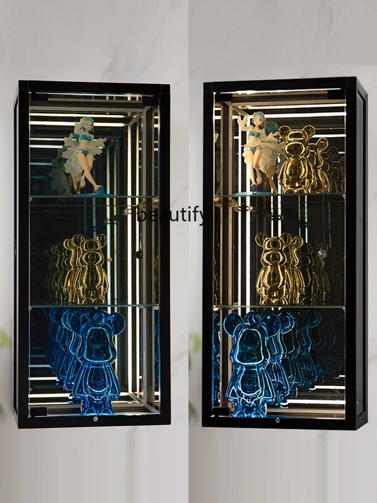 

yj15 Melaleuca glass luminous display cabinet cosmetics storage bathroom living room study wall display