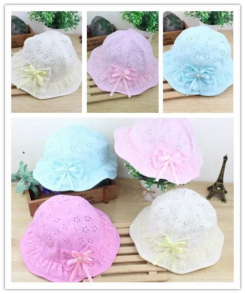 

Summer Newborn Baby Girl's Kids Princess Infant Flower Sun Cap Cotton Bucket Hat