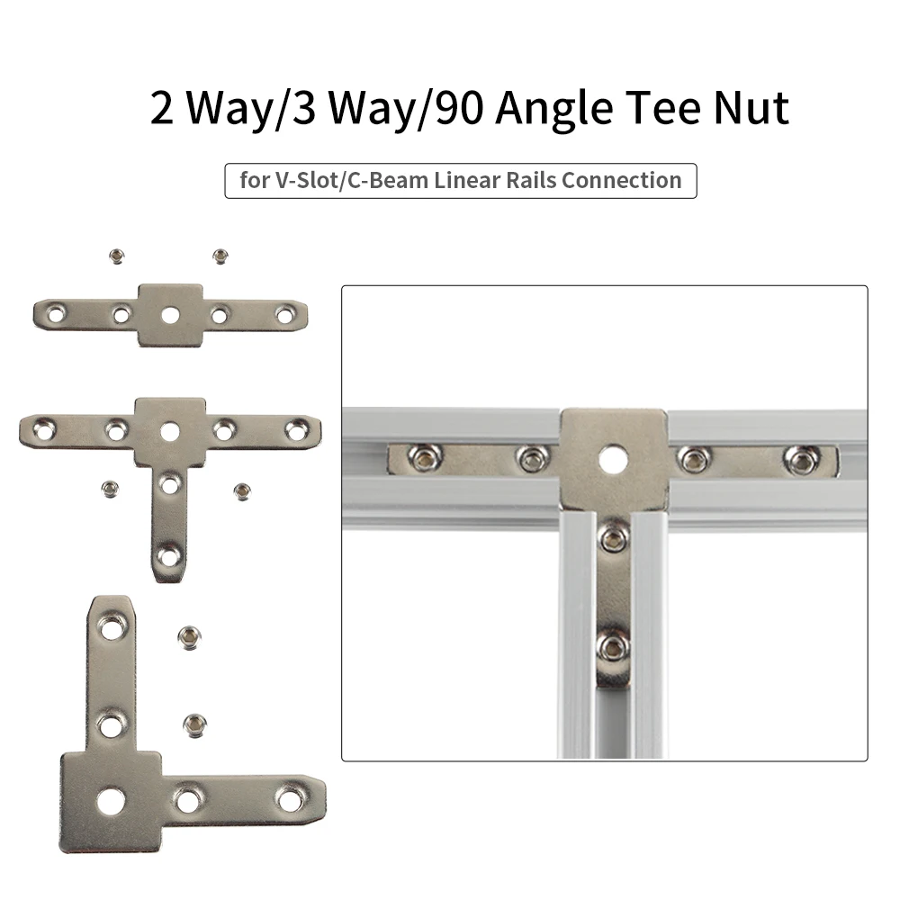 

Кронштейн для гайки Toaiot, 2/3/90 углов, для V-Slot/C-Beam, линейные направляющие, аксессуары для 3D-принтера