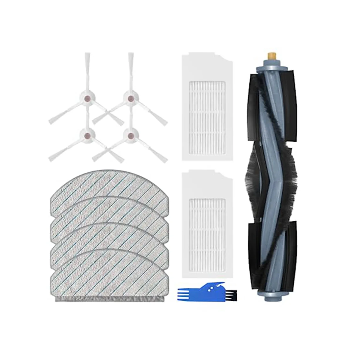 

Replacement Accessory Set for Ecovacs Deebot T10+, Main Brush, Filters, Side Brushes, Mop Cloths, Brush Cleaning Tool